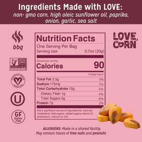 Love Corn BBQ on-the-go snack, easy to grab during commutes.