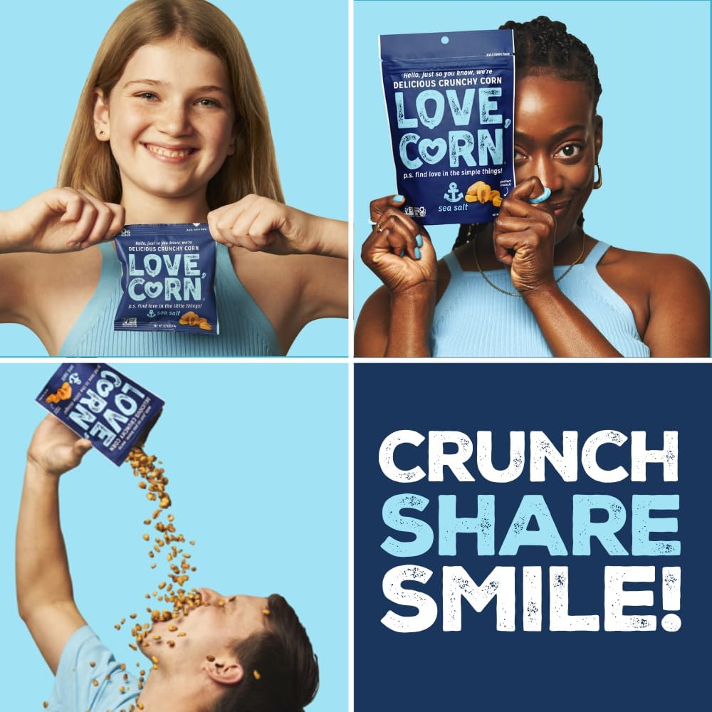 Love Corn sea salt crunch pairs well with beer or wine.