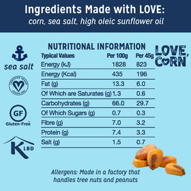 Love Corn crunchy corn snack perfect for a quick charcuterie board topper.
