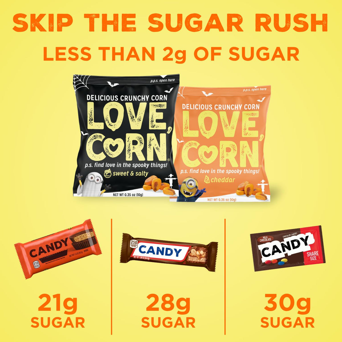 Love Corn variety pack on a table, ready for family snack time