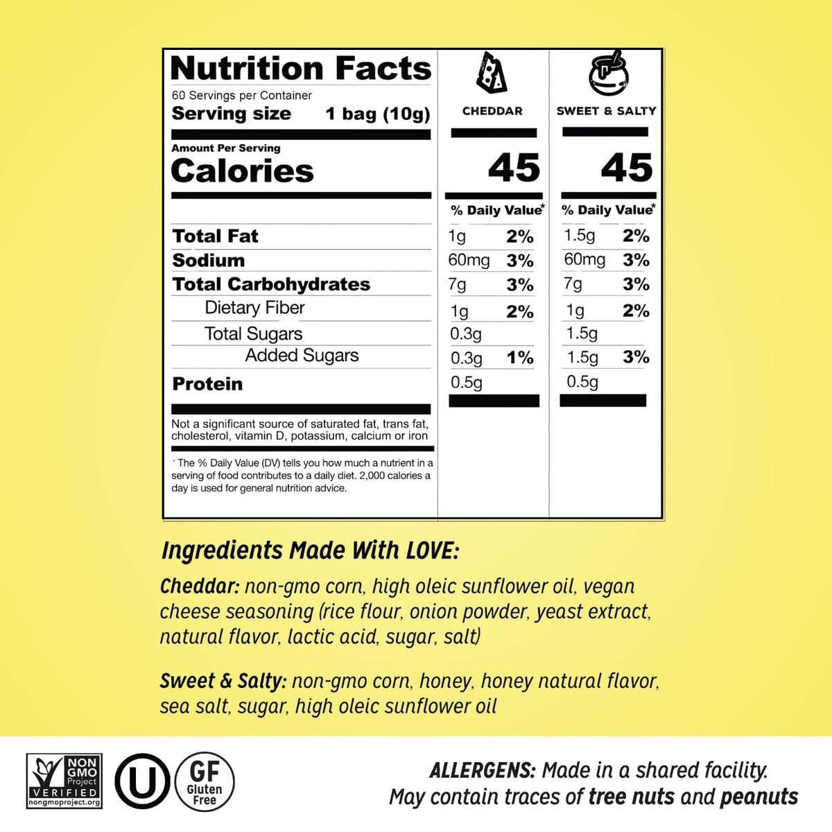 Love Corn gluten-free, non-GMO, kosher vegan-certified snacks for families