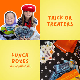 Love Corn Halloween setup with crunchy kernels and spooky decor