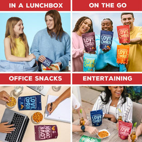 Love Corn Hot Spicy family snack time brings shared crunch and flavor.