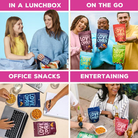 Love Corn ideal for lunchbox or office snack on the go.