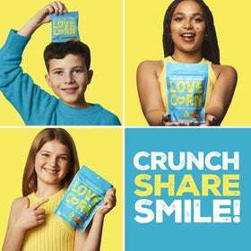 Love Corn Salt & Vinegar package opened, ready for lunchboxes and on-the-go.