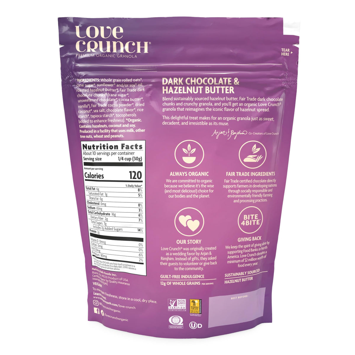 Love Crunch granola with 12g whole grains per serving.