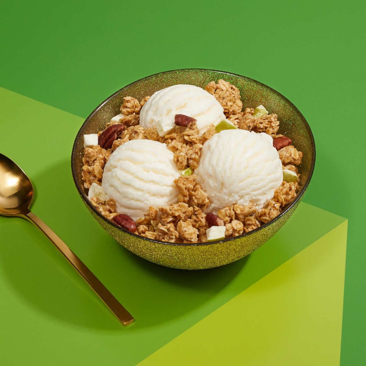 Love Crunch granola with pecans delivers crunchy texture and sweetness.