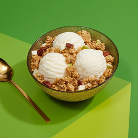 Love Crunch granola with pecans delivers crunchy texture and sweetness.