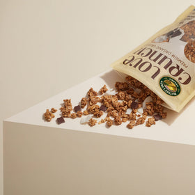 Love Crunch serving bowl with granola ready to top yogurt.