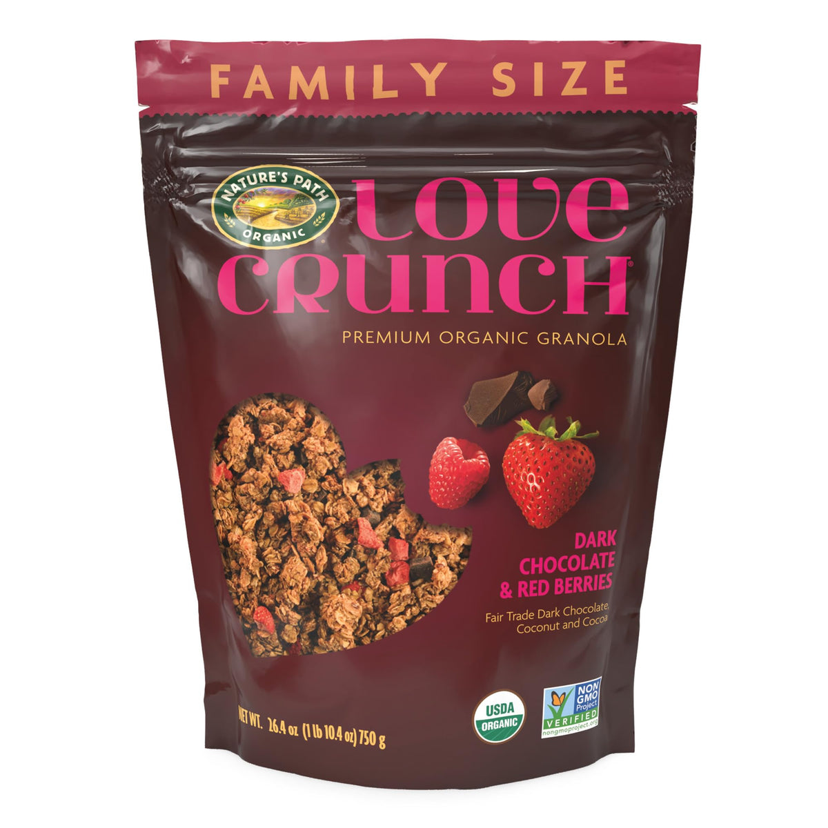 Love Crunch granola pack shot with six pouches for easy mornings