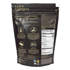Love Crunch Double Chocolate Chunk Granola pouch 6 pairs well with fruit yogurt for a balanced meal.