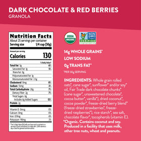 Love Crunch granola pouch highlights USDA Organic and Non-GMO for clean snacking.