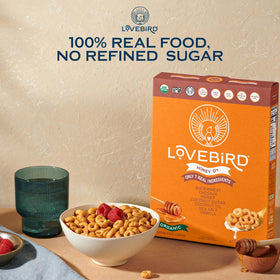 Lovebird Cereal third-party tested label signals ingredient purity.