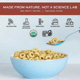 Lovebird Cinnamon Cereal 3-pack packaging showcases value and convenience for families.