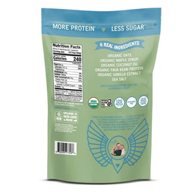 Lovebird Gluten Free Granola container close-up showing crunchy clusters for topping yogurt