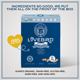Lovebird Organic Cereal unsweetened AIP option demonstrates gentle, gut-friendly cassava-buckwheat blend.