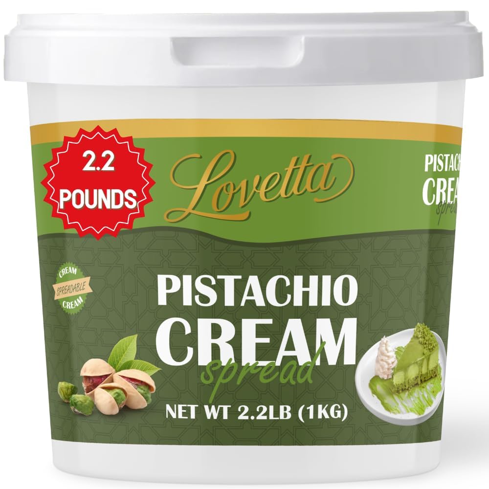 Lovetta Pistachio Cream texture close-up shows rich creaminess ideal for desserts