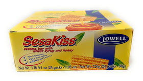Lowell SesaKiss sesame bar honey 24x30g packshot highlighting natural ingredients