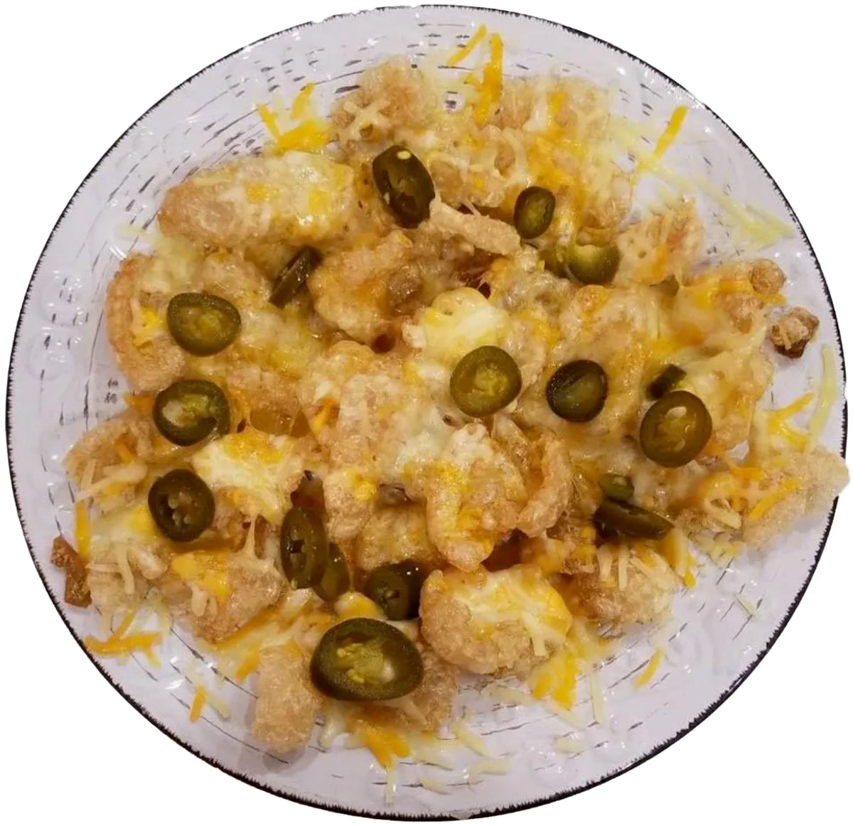 Lowrey's Bacon Curls nutrition panel emphasizes protein and fat per serving.