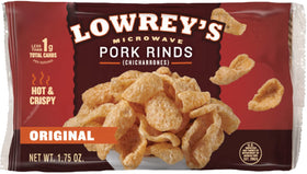 Lowrey's Bacon Curls Spicy bag front signals bold flavor and crunch.