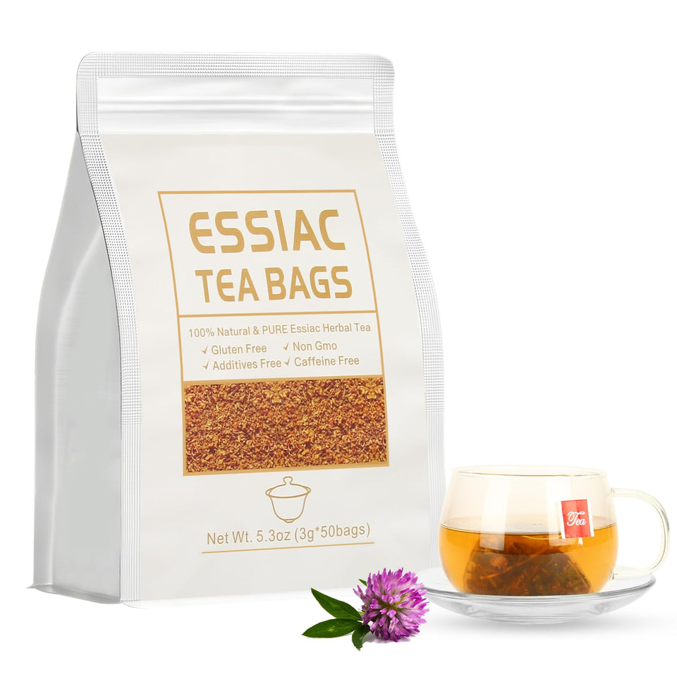 Loywoqi Essiac Tea Bags packaging with 50-count box for convenience.