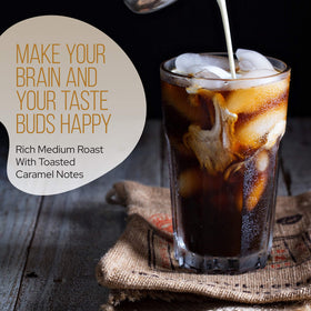 Two cups of LRLA Superfoods La Republica coffee ready to share.