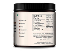 LRLA La Republica reusable jar label emphasizes organic, vegan, and fair trade