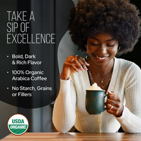 LRLA Superfoods Reserve Creamy chocolate aroma image suggests a rich, inviting flavor.