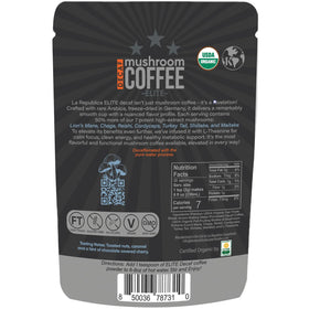 LRLA Superfoods Reserve Seven Mushrooms close-up showcases antioxidant-rich ingredients.
