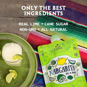 Lt. Blender Margarita in a Bag served in a glass without a blender.