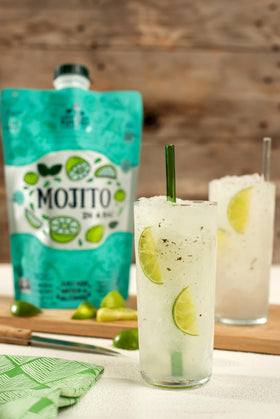 Entertaining setup with Mojito in a Bag for a party