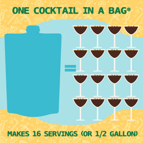 Lt. Blender Mudslide resealable bag with cap, portable for on-the-go gatherings.
