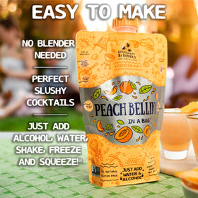 Lt. Blender Peach Bellini in a Bag freeze-friendly packaging for portability