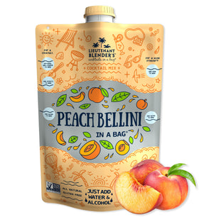 Lt. Blender Peach Bellini in a Bag pour-ready mix for quick frozen cocktails