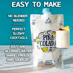 Lt. Blender Pina Colada in a Bag portable mixer for beach trips.