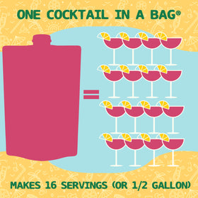 Lt. Blender Sangria in a Bag yields 16 servings for gatherings.
