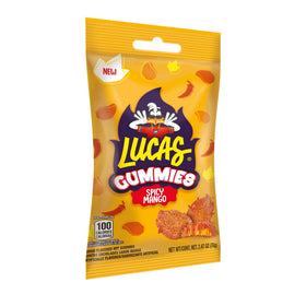 Lucas Spicy Gummies Mango Ingredients highlights real mango flavor notes.