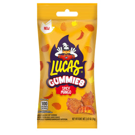 Lucas Spicy Gummies Mango Pack Back shows resealable packaging for easy sharing.