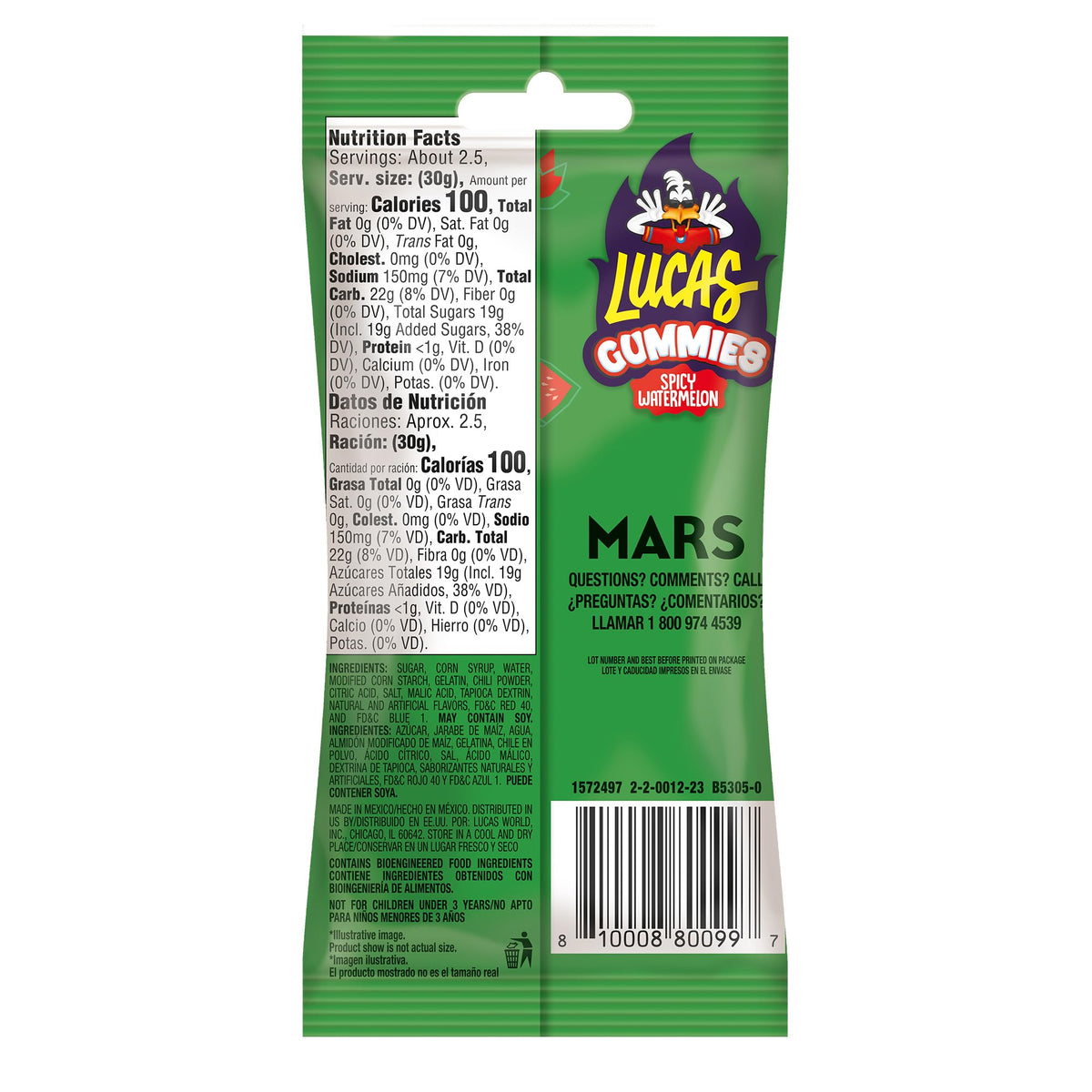 Lucas Spicy Gummies Watermelon Valentine’s Day gift idea for sharing heat