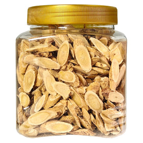 Close-up of Lucentis astragalus tea slices with a precise cut-and-sifted texture.
