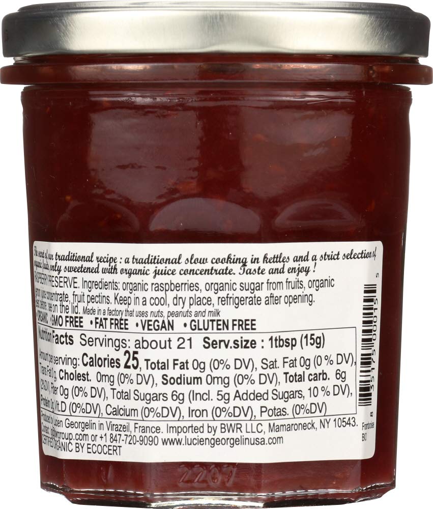 LUCIEN GEORGELIN organic raspberry spread on toast elevates breakfast.