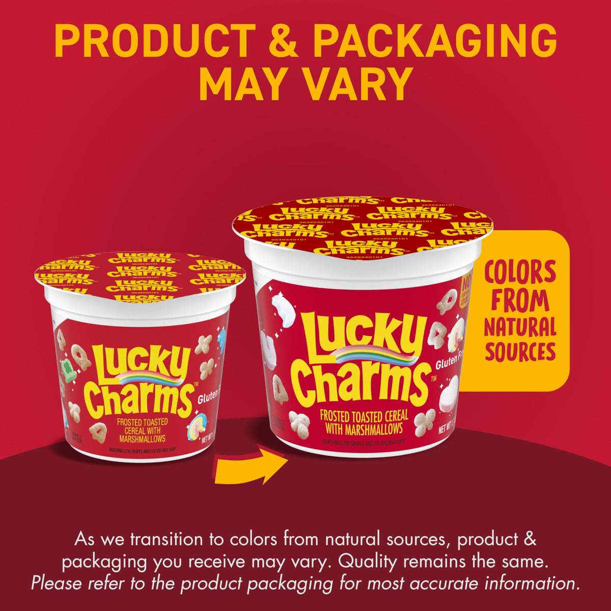 Lucky Charms marshmallow shapes close-up highlights colorful hearts, stars, and rainbows.