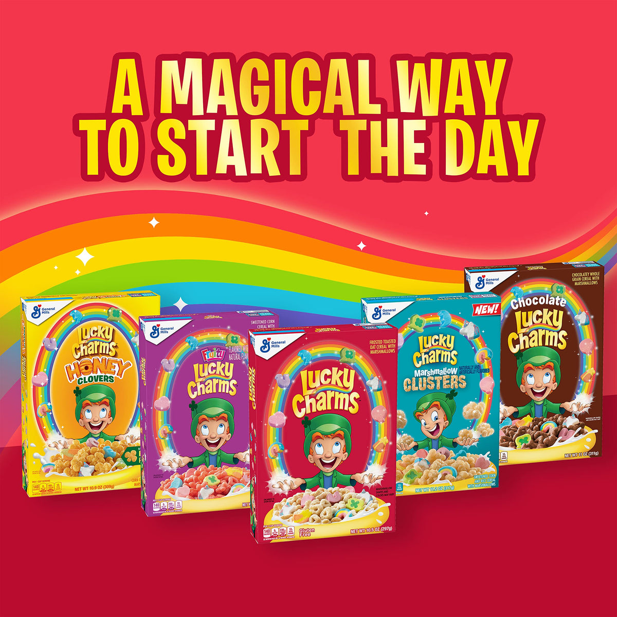 Lucky Charms whole grain statement paired with tasting-day use scenarios.