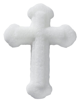Lucks Dec-Ons white cross sugar topper 1.25 inch adds a refined finish to cupcakes