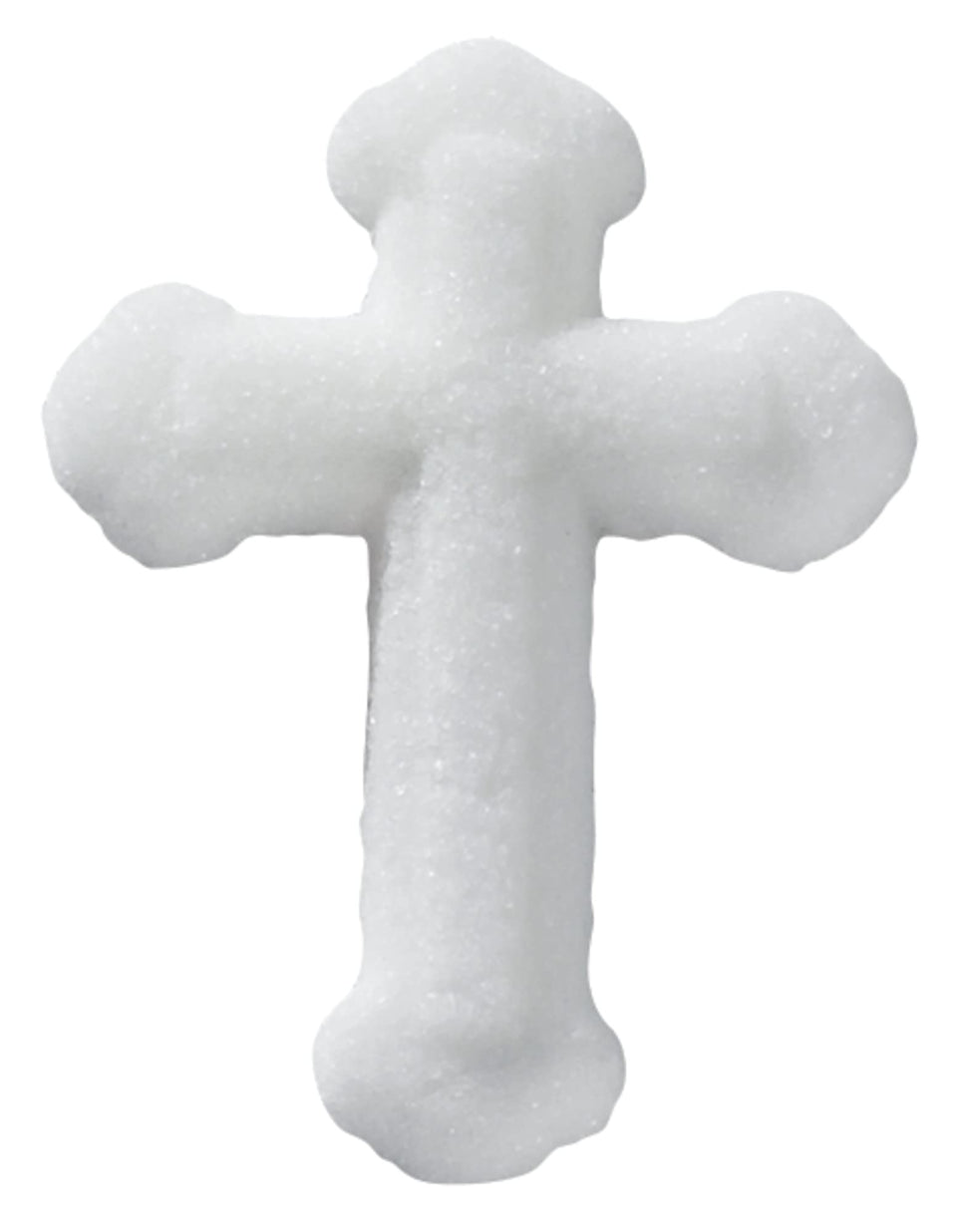Lucks Dec-Ons white cross sugar topper 1.25 inch adds a refined finish to cupcakes