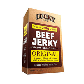 Lucky Beef Jerky Original DIY seasoning kit box with spices for home jerky projects.
