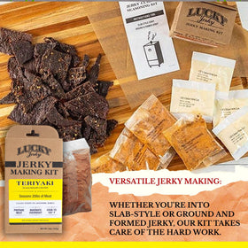 Lucky Beef Jerky Teriyaki DIY Kit components enable precise seasoning and cure.
