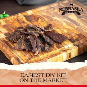 Lucky Beef Jerky Teriyaki ground-and-formed kit helps create uniform strips.