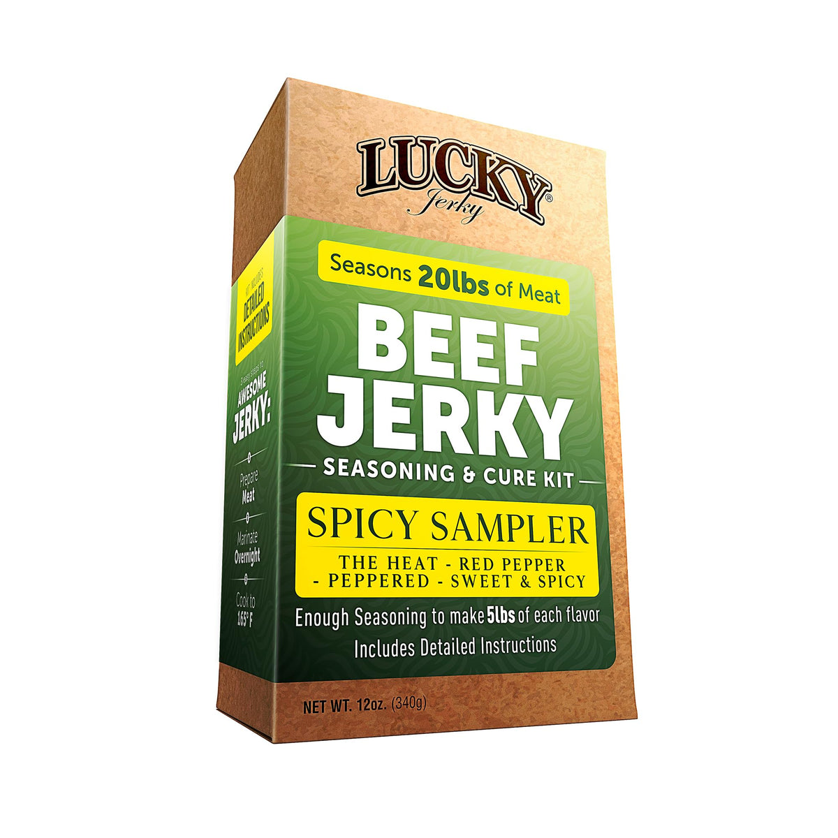 Lucky Beef Jerky Ultimate Spicy kit heat packet for bold home jerky flavor