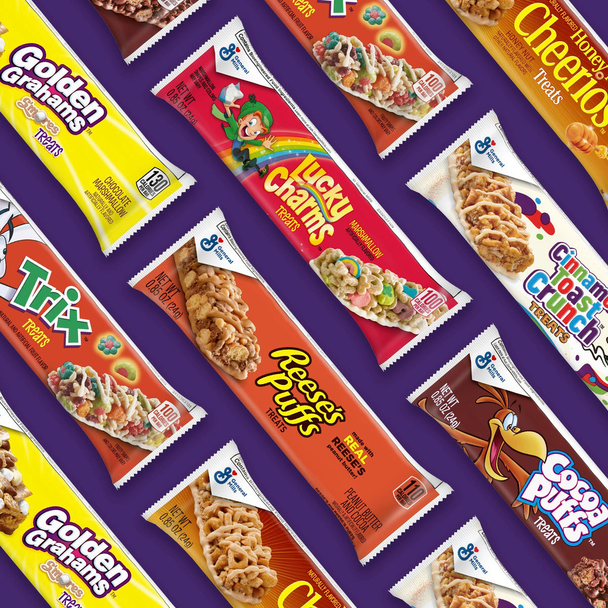 Lucky Charms Treat Bars bar showing crunch and flavor.